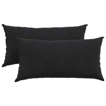 Vidaxl Blazine za kavč 2 szt. Črna 80 x 40 cm Žametna tkanina