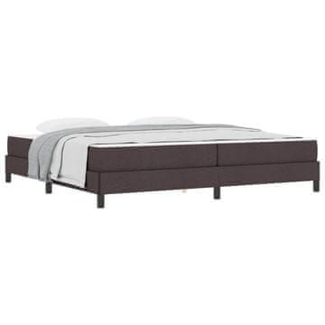 Vidaxl Postelja z vzmetnico z vzmetnico Temno rjava 200 x 200 cm blago