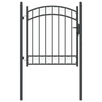 Vidaxl Ograjna vrata EMMEN 125 x 100 cm Jeklo s prašnim premazom Siva