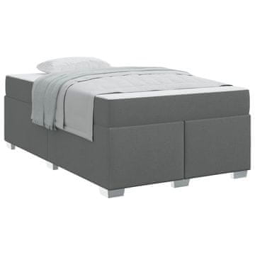 Vidaxl Konstrukcija postelje z vzmetnico Temno siva 120 x 190 cm blago