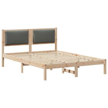 Vidaxl Konstrukcija postelje z vzglavjem Temno siva 160 x 200 cm