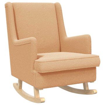 Vidaxl Zibajoči stol Bež 62 x 80 x 85 cm Bouclé