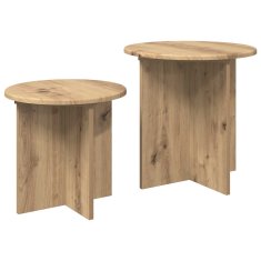 Vidaxl Komplet stranskih mizic 2 szt. Artisan hrast Konstruirano leseno