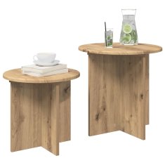 Vidaxl Komplet stranskih mizic 2 szt. Artisan hrast Konstruirano leseno