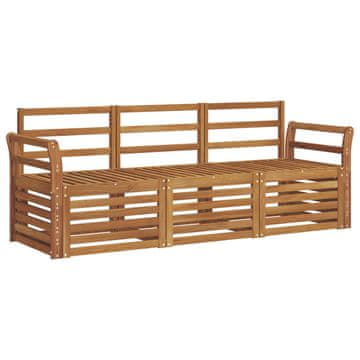 Vidaxl Sedežne garniture 3 szt. Naravna Masiven les akacije