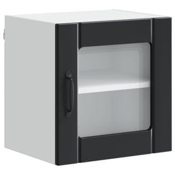 Vidaxl Stenski stekleni omarica LUCCA Črna 40 x 31 x 40 cm