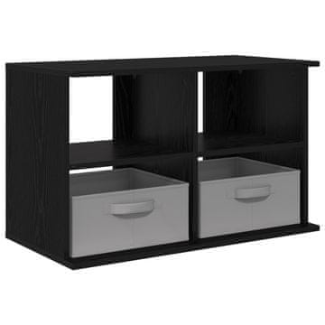 Vidaxl Stojalo za TV s predalom Črna Orehovina 79 x 40 x 48 cm