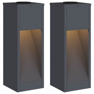 Vidaxl Sončna LED svetilka za pot 2 szt. Antracit Medenina