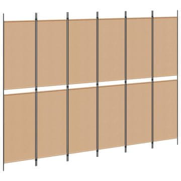 Vidaxl 6-Panelski Pregradni Stojalo Bež 300 x 220 cm Blago