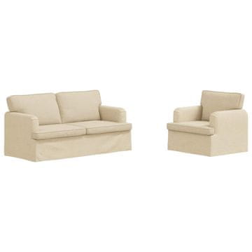 Vidaxl Kavčna garnitura 2 szt. krema 162 x 80 x 85 cm blago