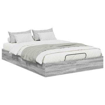 Vidaxl Ottomanska postelja Siva Sonoma 203 x 140 x 25 cm