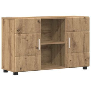Vidaxl Strani šal s polico FLORIN Umetni hrast 88,5 x 30,5 x 55,5 cm