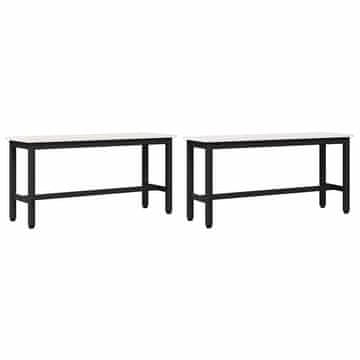 Vidaxl Jedilna klop 2 szt. Bela 100 x 32,5 x 49 cm Masiven borov les