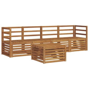 Vidaxl Sedežne garniture 5 szt. Naravna Masiven les akacije
