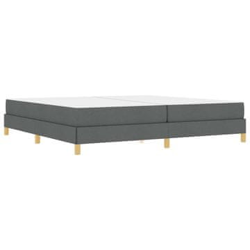 Vidaxl Postelja z vzmetnico z vzmetnico Temno siva 200 x 200 cm blago