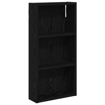 Vidaxl Kopalna stenska omarica Črni Hrast 30 x 10 x 60,5 cm