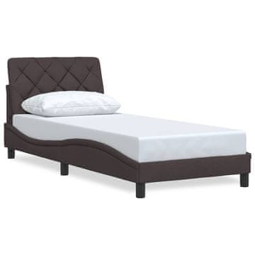Vidaxl Posteljni okvir brez vzmetnice temno rjav 80x200 cm blago