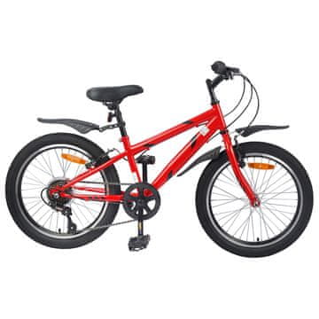 Vidaxl Otroško Kolo 24 Palcev 6-Speed priporočeno za 8-12 let Rdeča