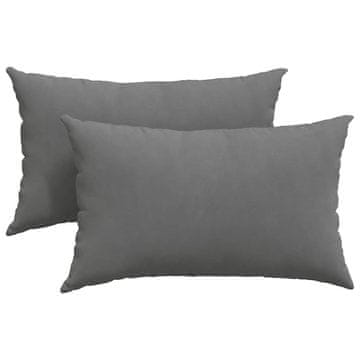 Vidaxl Blazine za kavč 2 kos Mikrofiber tkanina Temno siva 50 x 30 cm