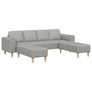 Vidaxl Dnevna soba kavč 3 szt. Oblačno siva 250 x 188 x 76 cm Poliester
