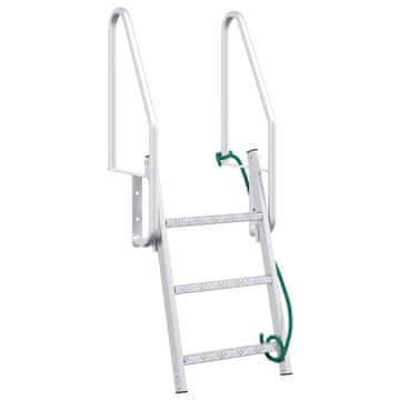 Vidaxl 3-stopni lestev za pomol srebrna 58 x 77 x 144 cm Aluminij