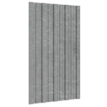 Vidaxl Strešni panel 12 szt. Srebrna 80 x 45 cm Pocinkano jeklo