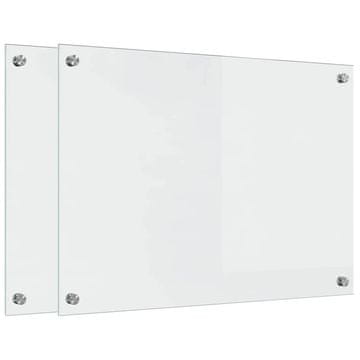 Vidaxl Kuhinjski panel 2 szt. Transparentno 70 x 50 cm kaljeno steklo