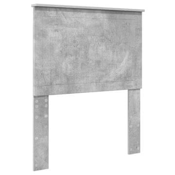 Vidaxl Vzglavje z vzglavjem Betonsko siva 80 cm Konstruiran les