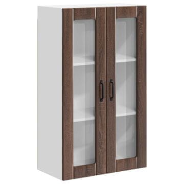 Vidaxl Stenski stekleni omarica LUCCA Rjavi hrast 60 x 31 x 100 cm