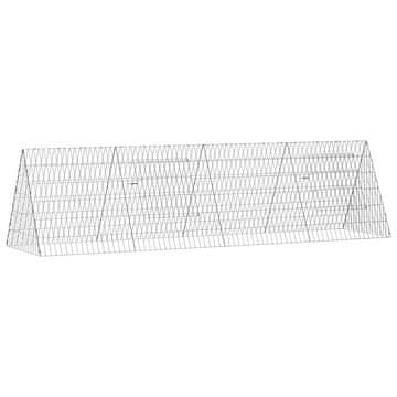Vidaxl Kletka za piščance srebrna 215 x 55 x 55 cm Cinkana jeklena