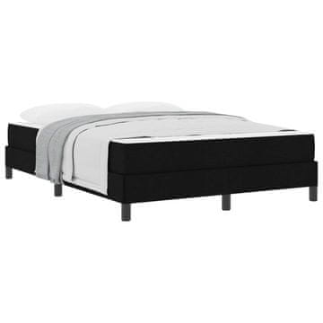 Vidaxl Postelja z vzmetnico z vzmetnico Črna 140 x 190 cm blago