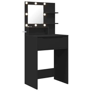 Vidaxl Toaletne mize za spalnice s predalom Črna 80 x 39,6 x 135 cm