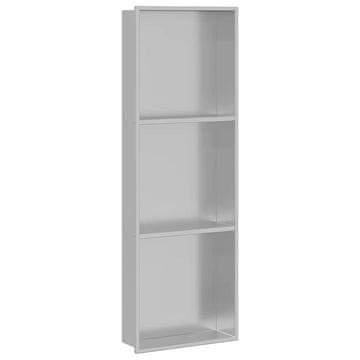 Vidaxl Tuš niša srebrna 90 x 30 x 9,5 cm Nerjaveče jeklo