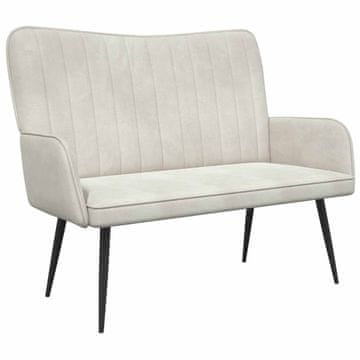 Vidaxl Kavč za 2 osebi Krem 115 x 61 x 87 cm Žamet