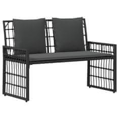 Vidaxl Zunanja klop 2 -Seater 116 x 55 x 82 cm Jeklo in poli ratan
