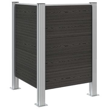 Vidaxl Ograja za koš za smeti Siva 85 x 85 x 115 cm Aluminij in WPC
