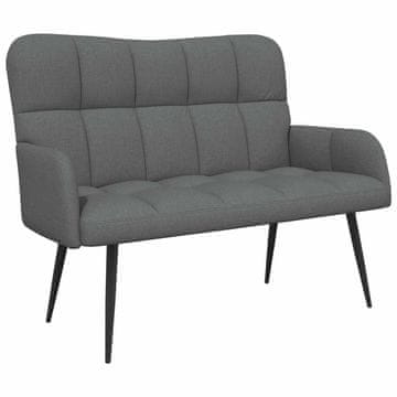 Vidaxl Kavč za 2 osebi Temno siva 115 x 61 x 87 cm Blago