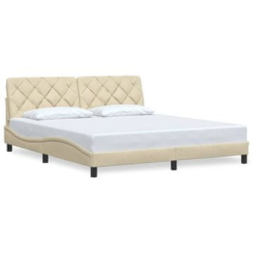 Vidaxl Posteljni okvir brez vzmetnice krem 180x200 cm blago