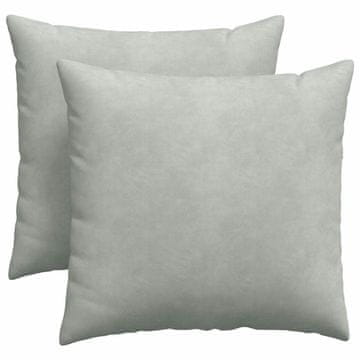 Vidaxl Blazine za kavč 2 szt. Svetlo siva 45 x 45 cm Žametna tkanina