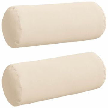 Vidaxl Blazine 2 szt. Bež Ø 15 x 40 cm Mikrofiber tkanina
