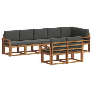 Vidaxl Zunanja garnitura za sedenje 8 szt. Naravna in antracitna