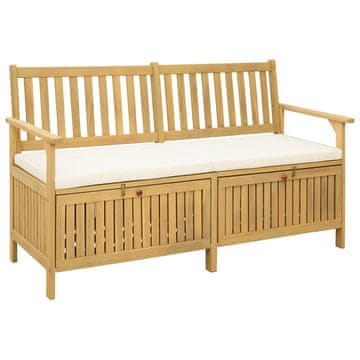 Vidaxl Klop s prostorom za shranjevanje z blazino 148 x 63 x 84 cm