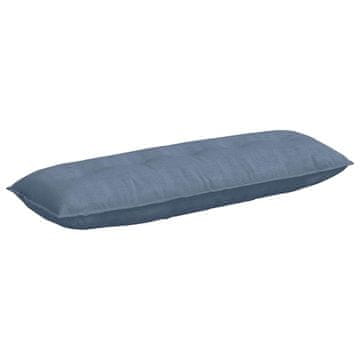Vidaxl Poglavni vzglavnik Modra 140 x 50 cm Žametna tkanina