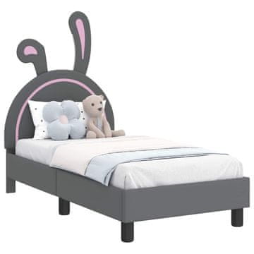 Vidaxl Posteljica za malčke z vzglavjem Svetlo siva 70 x 140 cm PU