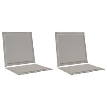 Vidaxl Blazine za sedež in hrbet 2 szt. Svetlo siva 47 x 45 x 2 cm