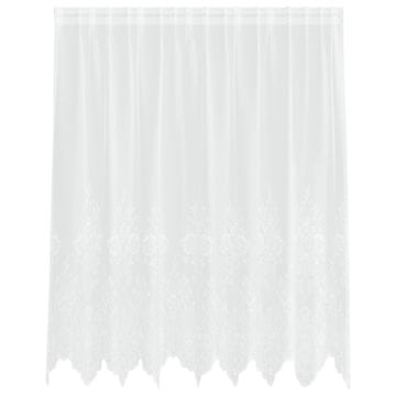 Vidaxl Čipkasta Zavesa z zavesami Bela 160 x 200 cm Poliester