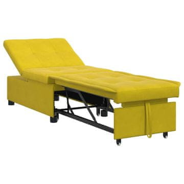 Vidaxl Sofa postelja Rumena 194 x 67 x 82 cm Žamet