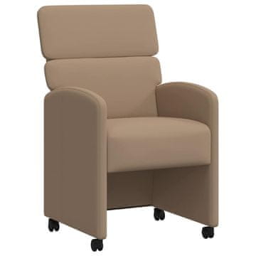 Vidaxl Jedilni stoli s kolesi s kolesi 2 szt. Kapučino 58 x 65 x 98 cm
