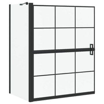 Vidaxl Kopalna tuš zavesa Črna in prozorna 100 x 68 x 128 cm
