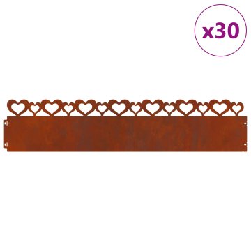 Vidaxl Robniki za trato 30 szt. Rjav 103 x 0,05 x 22 cm